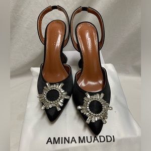 Amina Mauddi NEW Begum Glass Black Slingback Pump (Women) Sz 40 (US 7.5)